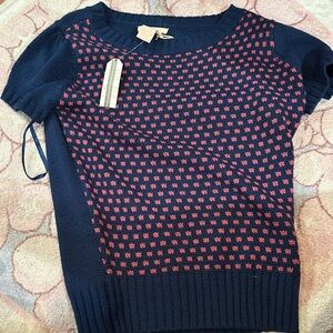 Blue/pink tulle sweater